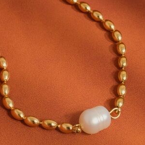 Vigne 18K Gold Non-Tarnish Pearl Ball Chain Necklace